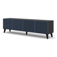 ARTBm TV stolek RAVENNA F 4D 200 | černá matná / modrá Provedení: Černý mat / modrá / černé plas