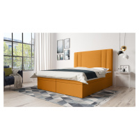 Eka Kontinentální čalouněná postel Kanary - Riviera Žlutá (160x200 cm)