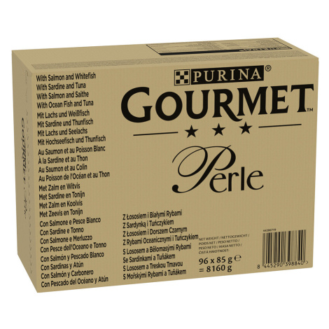 Gourmet Perle kapsičky, 192 x 85 g - 25 % sleva - Losos a bílé ryby, Sardinky a tuňák, Losos a t