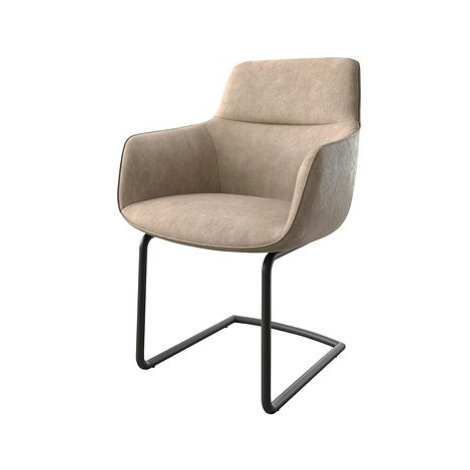 DELIFE Jídelní židle Pejo-Flex béžová vintage konzolová podnož kulatá černá
