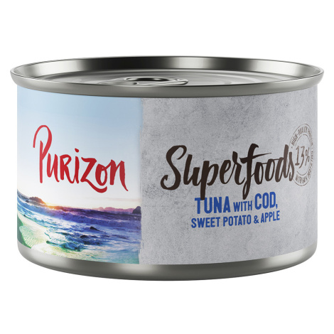 Purizon Superfoods 6 x 140 g - tuňák s treskou, batáty a jablkem