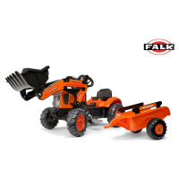 FALK Traktor šlapací 2065AM Kubota s nakladačem a vlečkou