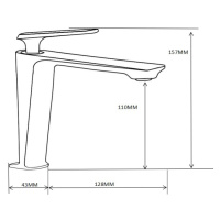 MEXEN Ares umyvadlová baterie, chrom 744100-00