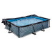 Bazén s krytem a filtrací Stone pool Exit Toys ocelová konstrukce 220*150 cm šedý od 6 let