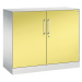 C+P Skříň s otočnými dveřmi ASISTO, výška 897 mm, šířka 1000 mm, 1 police, světlá šedá/sírová žl