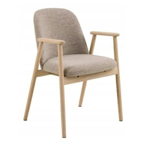 Actona Jídelní křeslo Leo z masivu béžové/dub bělený