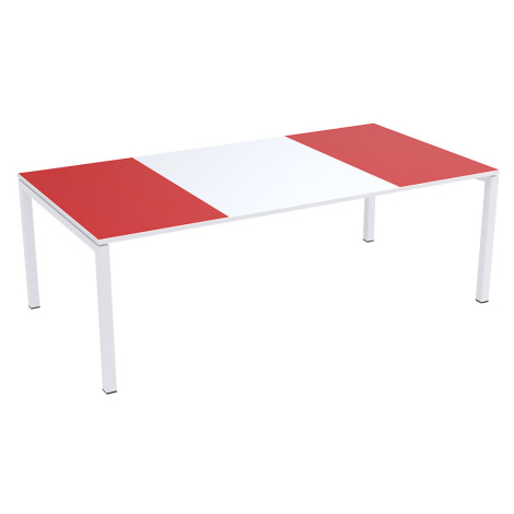 Paperflow Konferenční stůl easyDesk®, v x š x h 750 x 2200 x 1140 mm, bílá/červená
