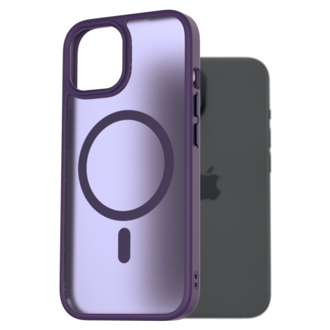 AlzaGuard Matte Case Compatible with Magsafe pro iPhone 15 tmavě fialový