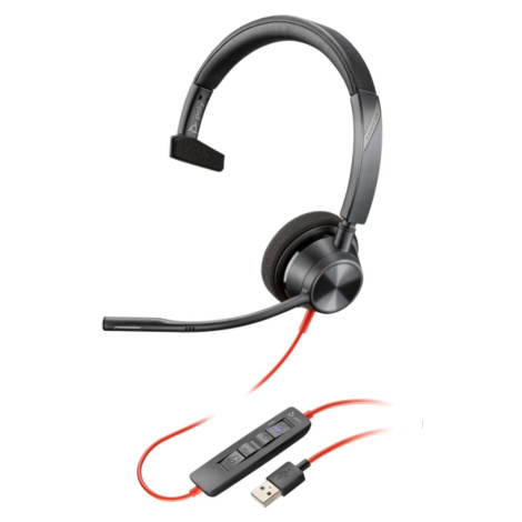 Poly Blackwire 3310-M USB-A sluchátka, černá Černá