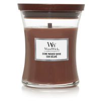 WOODWICK Svíčka střední sklo Stone Washed Suede 275 g