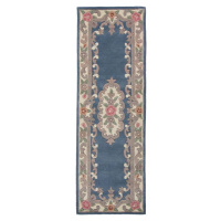 Modrý vlněný koberec Flair Rugs Aubusson, 67 x 210 cm