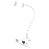 Solight LED stolní nabíjecí lampička, 2W, 210lm, 3CCT, bílá, clip