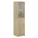 vidaXL Highboard se skleněnými dvířky dub sonoma 35 x 37 x 142 cm