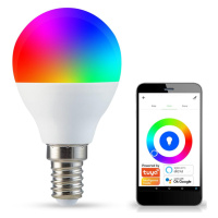 LED žárovka LED E14 G45 5,5W 470lm 2700K-6500K RGB 150° GOLDLUX (Polux) Smart WiFi TUYA