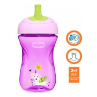 CHICCO Hrnek Advanced se slámkovým náustkem 266 ml fialový 12m+