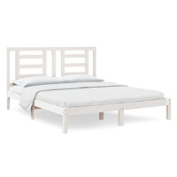 Rám postele bílý masivní borovice 160 × 200 cm, 3104359