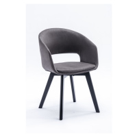 Estila Design modern Lena dining chair with gray upholstery and black wooden legs 79cm