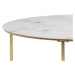 Dkton Designový konferenční stolek Ahman bílá / zlatá chromová