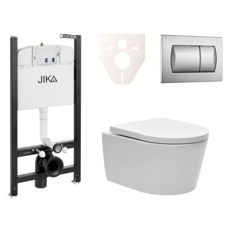 Cenově zvýhodněný závěsný WC set Jika do lehkých stěn / předstěnová montáž+ WC SAT Brevis SIKOJS