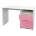 Psací stůl ABRUK — růžová/bílá