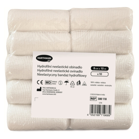 Hartmann Hydrofilní neelastické obinadlo 8 cm x 10 m 10 ks