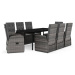 vidaXL 9dílný zahradní jídelní set s poduškami šedý