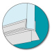 Eco produkty Spodní universální těsnění na sprchové dveře (okapnička), na sklo 6 - 8 mm, délka 1