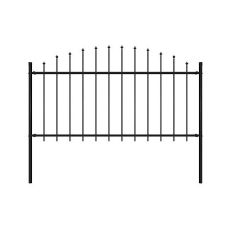 Zahradní plot s hroty ocel (1,25–1,5) × 1,7 m černý SHUMEE