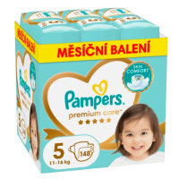 PAMPERS Premium Care plenky vel. 5, 11-16 kg měsíční balení 148 ks