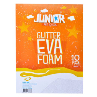 JUNIOR-ST - Dekorační pěna A4 EVA 10 ks bílá tloušťka 2,0 mm glitter