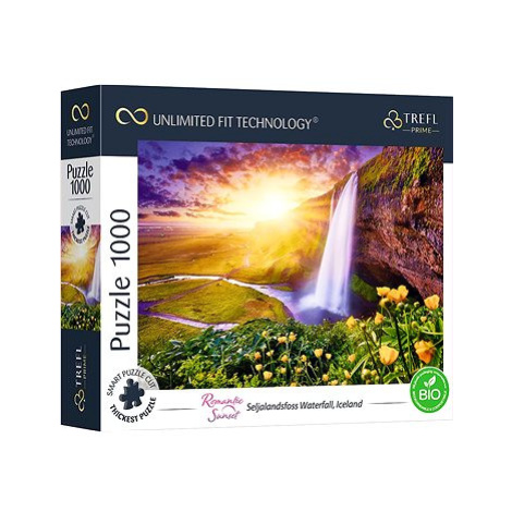 Trefl Puzzle UFT Romantic Sunset: Seljalandsfoss vodopády, Island 1000 dílků