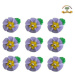 Cukrová dekorace květy fialové na platíčku 9ks - Fagos