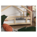 Benlemi Dětská postel domeček LUCKY s pevnou bočnicí Zvolte barvu: Šalvějová zelená, Rozměr: 120