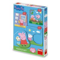 Puzzle Sada Peppa Pig Rodina 3-5 dílků - Dino