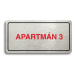 Accept Piktogram "APARTMÁN 3" (160 × 80 mm) (stříbrná tabulka - barevný tisk)