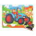 Bigjigs Toys Dřevěné puzzle traktor 9 dílků