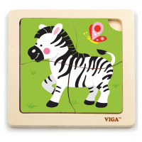 Viga Toys Praktické dřevěné puzzle Viga, Zebra