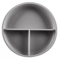 Silikonový dělený talířek s přísavkou, Dove Grey
