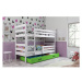 Dětská patrová postel ERYK 80x190 cm - bílá Zelená