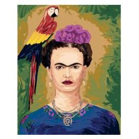 Diamondi - Diamantové malování - FRIDA KAHLO A PAPOUŠEK, 40x50 cm, Vypnuté plátno na rám