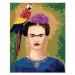 Diamondi - Diamantové malování - FRIDA KAHLO A PAPOUŠEK, 40x50 cm, Vypnuté plátno na rám