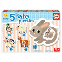 Educa puzzle pro nejmenší Baby 5 – Zvířátka se zajíčkem 17574