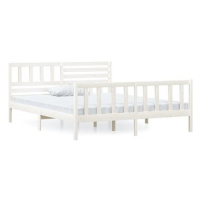 Rám postele bílý masivní dřevo 120 × 200 cm, 3101149