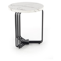 Konferenční stolek DILMA-S, bílý mramor/černá