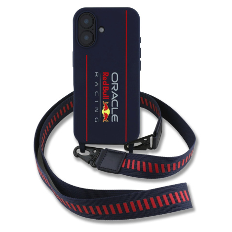Red Bull Silicone Vertical Logo MagSafe Zadní Kryt + Crossbody Popruh pro iPhone 16 Navy
