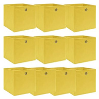 Shumee Úložné boxy 10 ks 32 × 32 × 32 cm textil, žluté