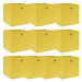 Shumee Úložné boxy 10 ks 32 × 32 × 32 cm textil, žluté