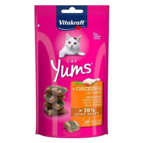 Vitakraft Cat Yums pamlsky pro kočky - kuřecí a kočičí tráva - 3 x 40 g