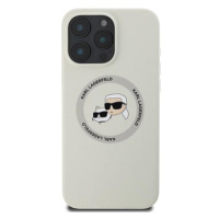 Karl Lagerfeld Liquid Silicone K&CH Heads MagSafe Zadní Kryt pro iPhone 16 Pro Beige