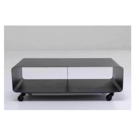 KARE Design TV stolek na kolečkách Lounge - šedý, 90x30cm